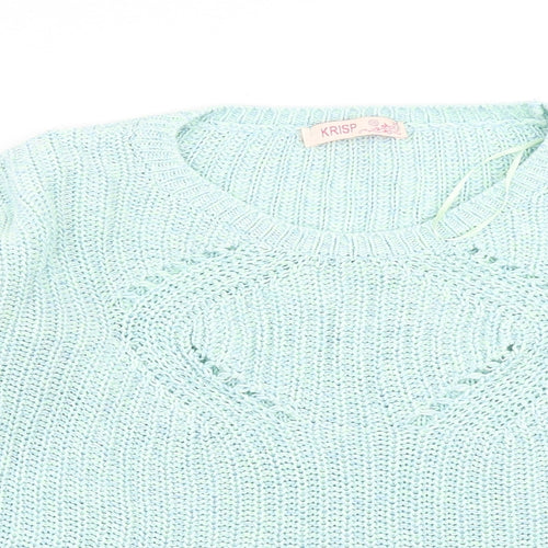 Krisp Womens Green  Knit Pullover Jumper Size 10