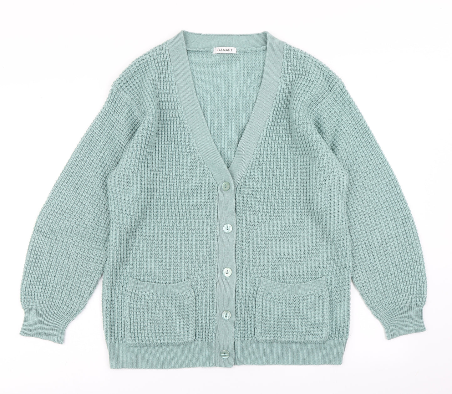 Damart Womens Green  Knit Cardigan Jumper Size 14