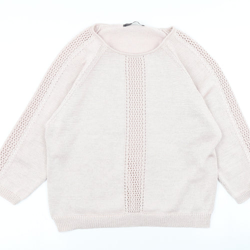 M&S Womens Pink  Knit Pullover Jumper Size 12