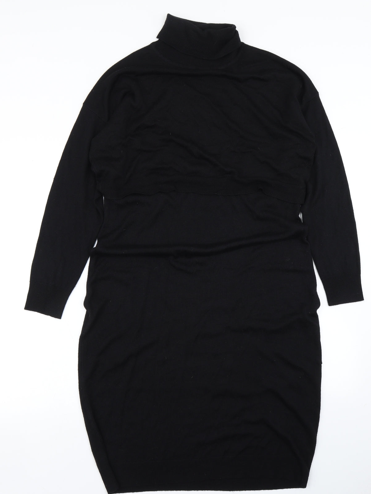 V Womens Black  Knit Pencil Dress  Size 14