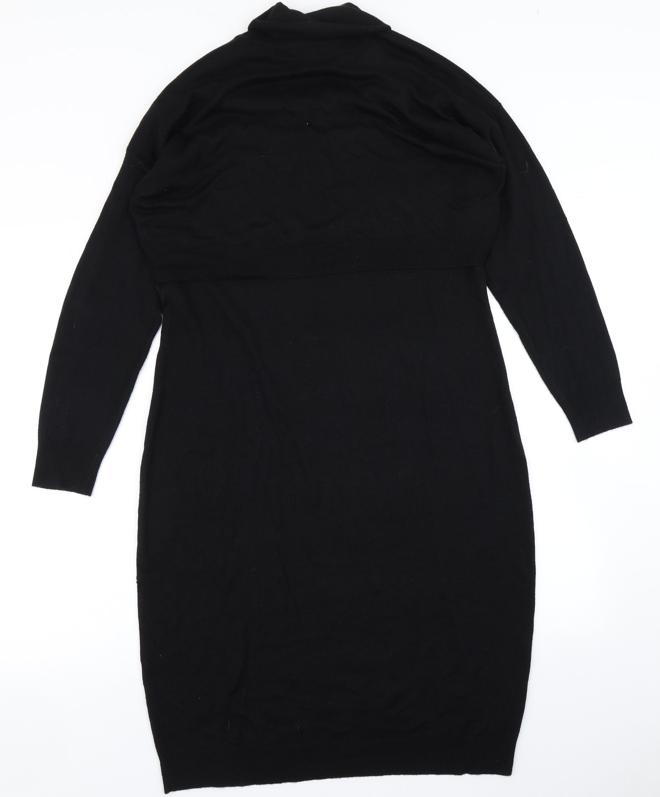 V Womens Black  Knit Pencil Dress  Size 14