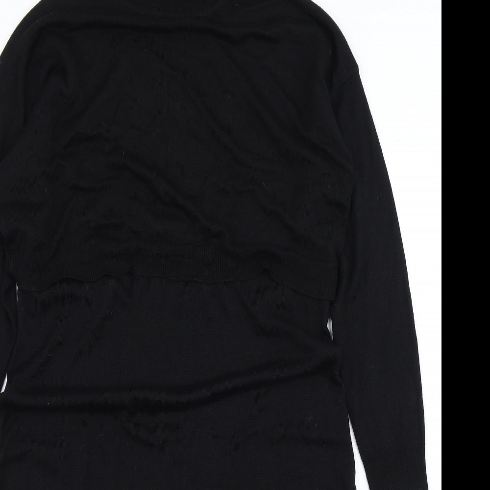 V Womens Black  Knit Pencil Dress  Size 14