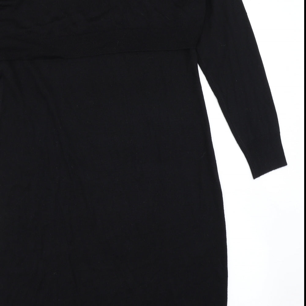 V Womens Black  Knit Pencil Dress  Size 14