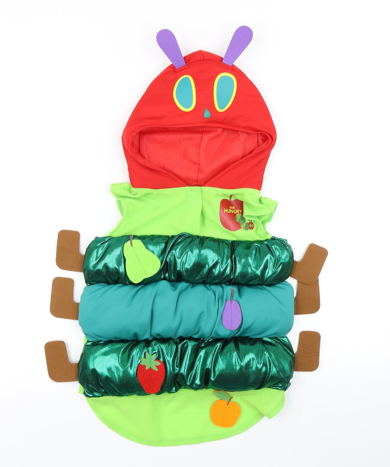 World Of Eric Carle Boys Green Striped  Pullover T-Shirt Size 3-4 Years  - The Very Hungry Caterpillar