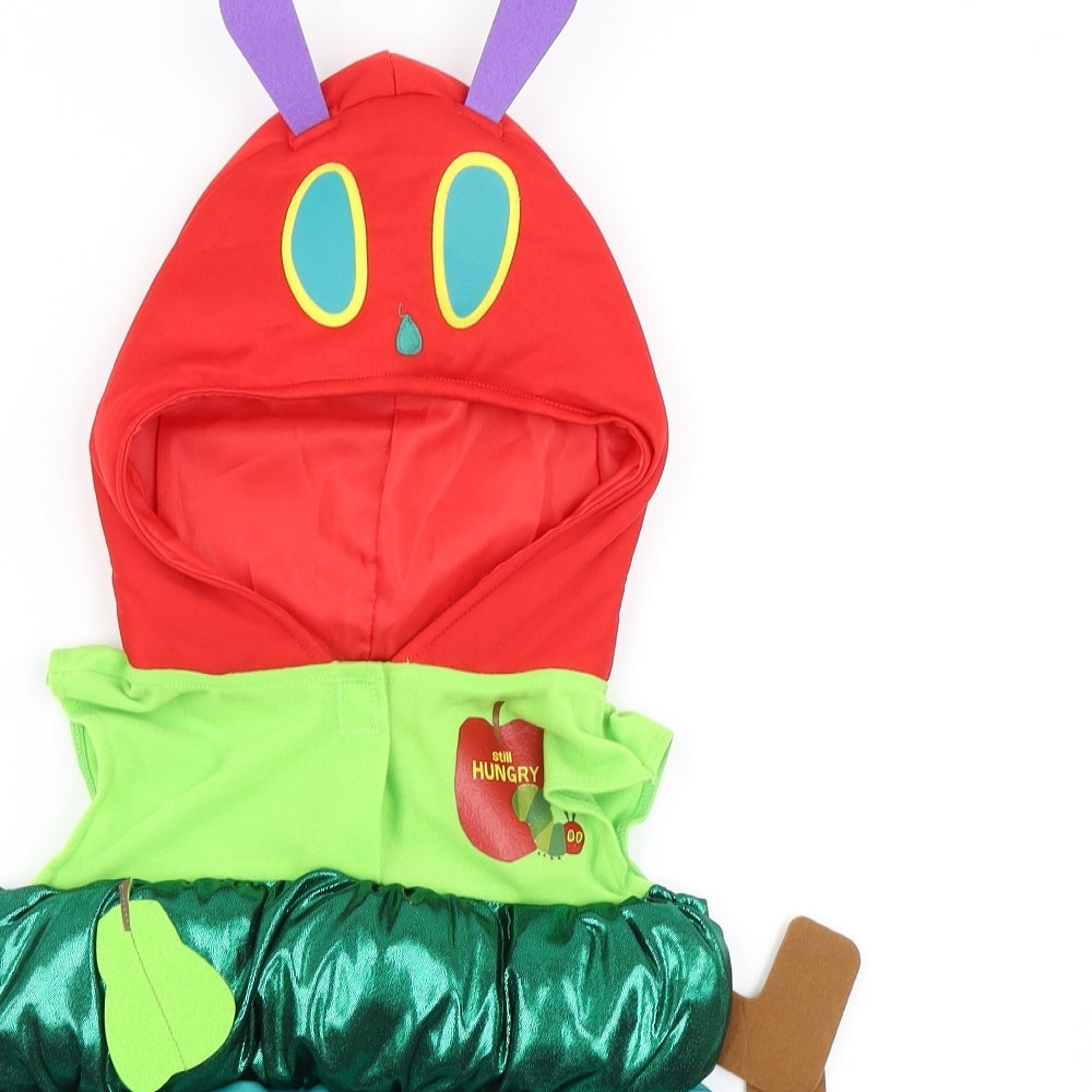 World Of Eric Carle Boys Green Striped  Pullover T-Shirt Size 3-4 Years  - The Very Hungry Caterpillar