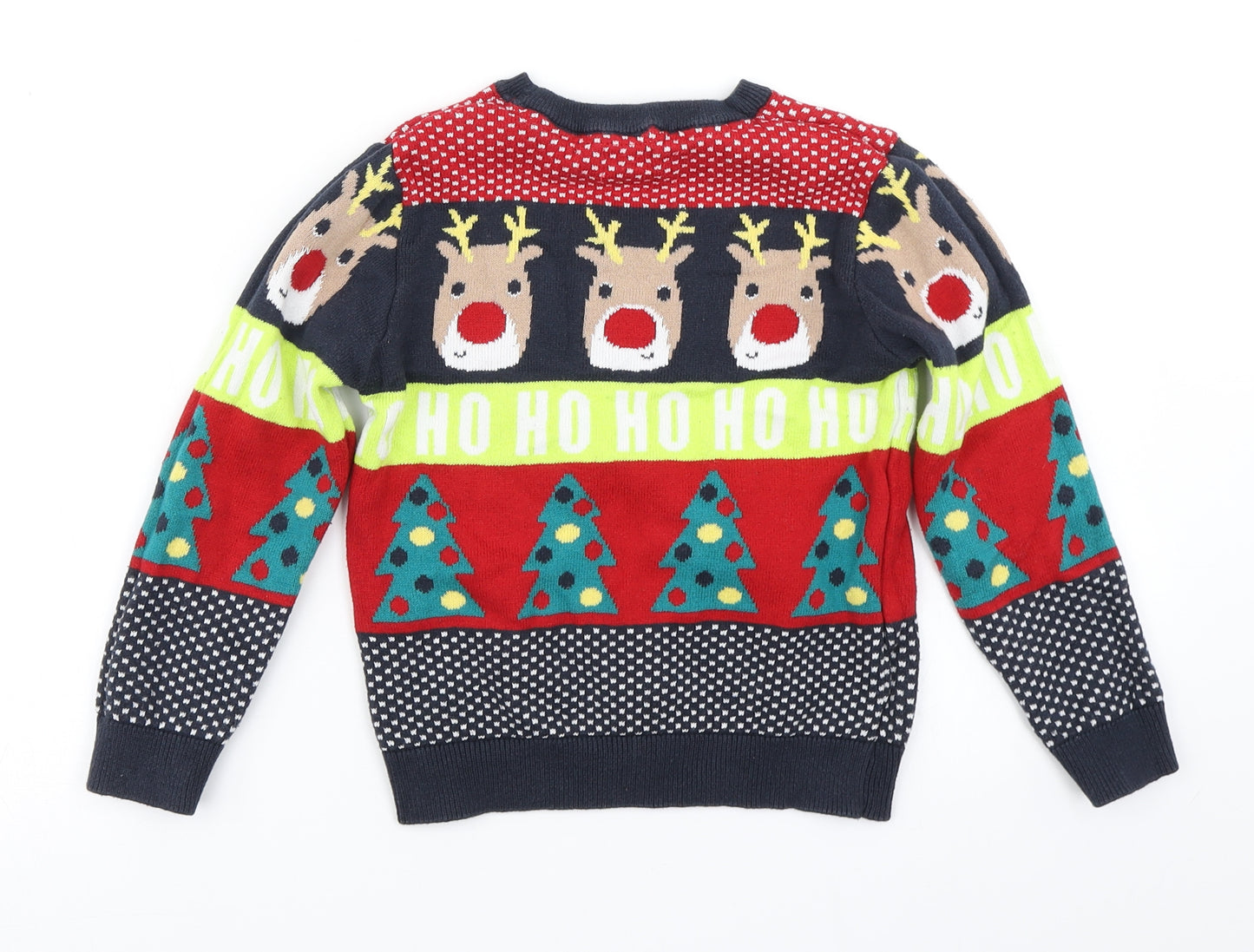 F&F Boys Blue Fair Isle Knit Pullover Jumper Size 5-6 Years  - Christmas Jumper