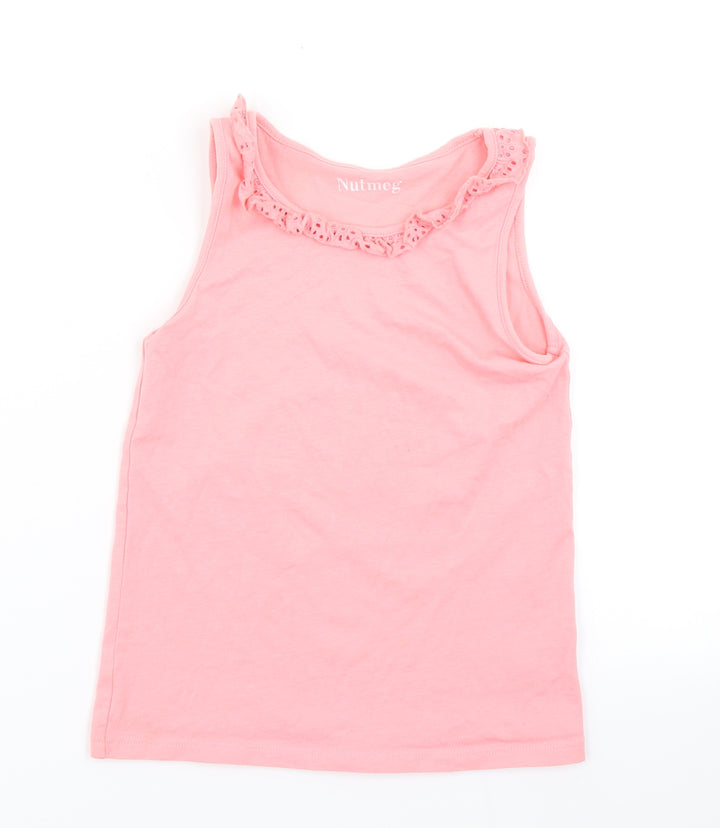 Nutmeg Girls Pink   Basic Tank Size 7-8 Years