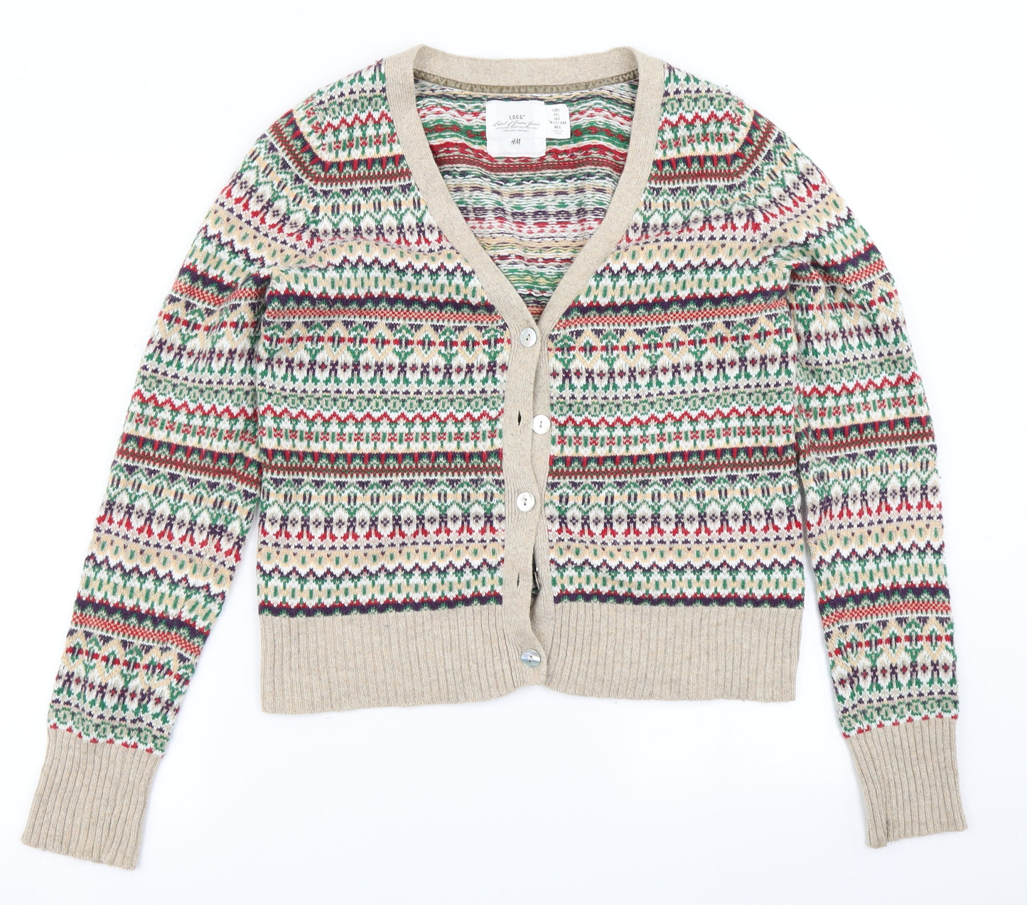 H&M Womens Brown Striped Knit Vest Jumper Size L