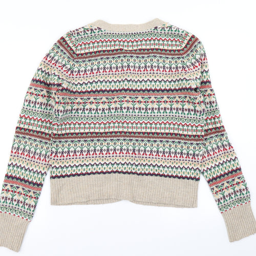 H&M Womens Brown Striped Knit Vest Jumper Size L