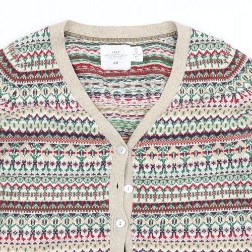 H&M Womens Brown Striped Knit Vest Jumper Size L