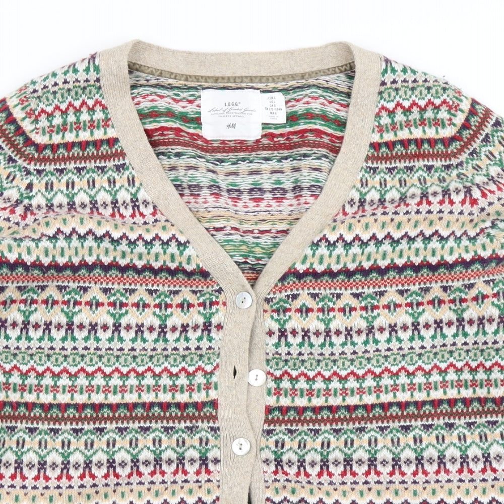H&M Womens Brown Striped Knit Vest Jumper Size L