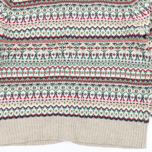 H&M Womens Brown Striped Knit Vest Jumper Size L