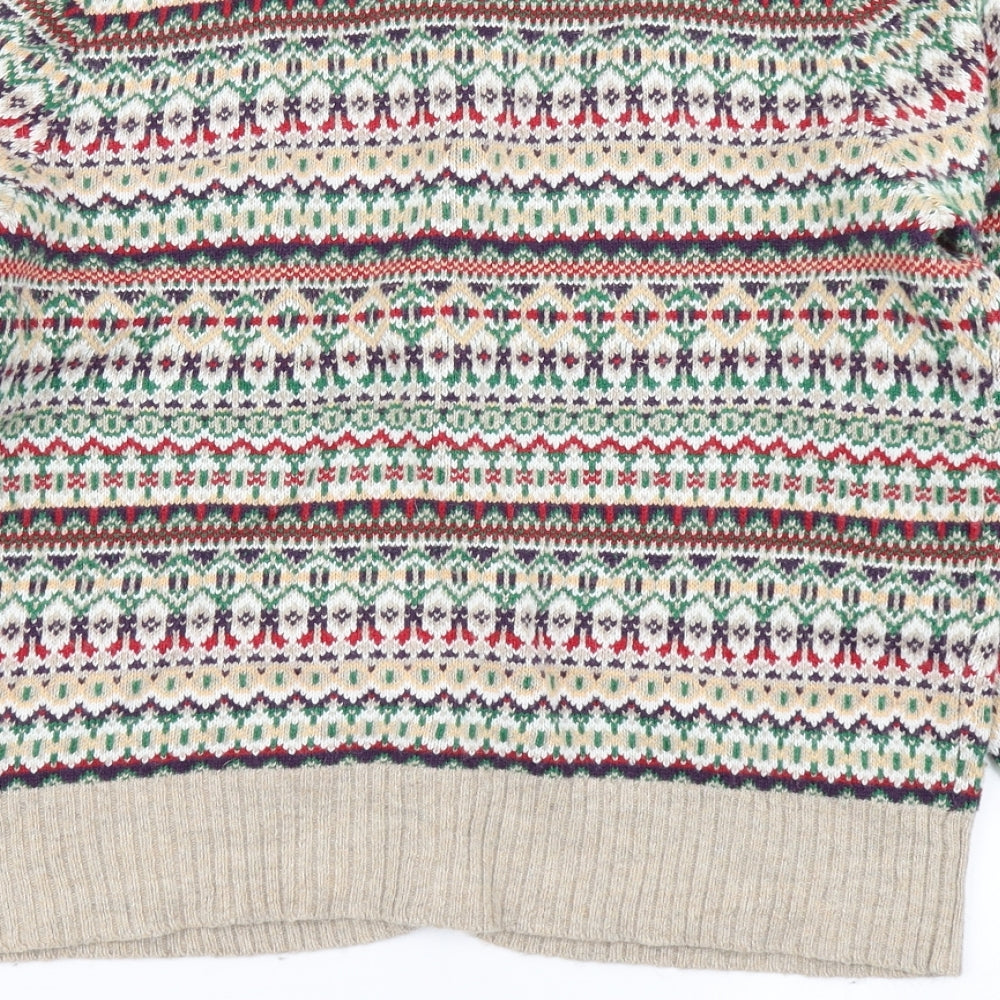 H&M Womens Brown Striped Knit Vest Jumper Size L