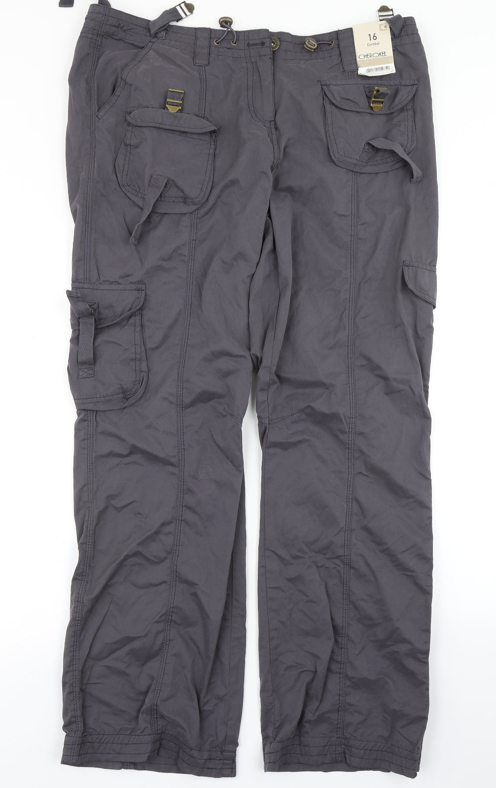 Cherokee Womens Blue   Cargo Trousers Size 16 L31 in - Soft Touch