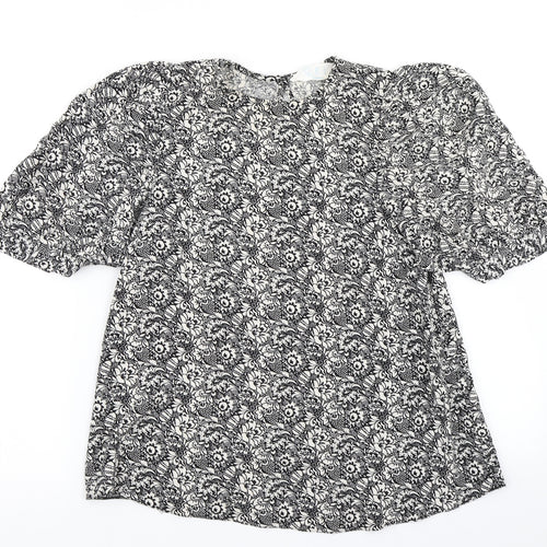 Primark Womens Black Floral  Basic Blouse Size 8