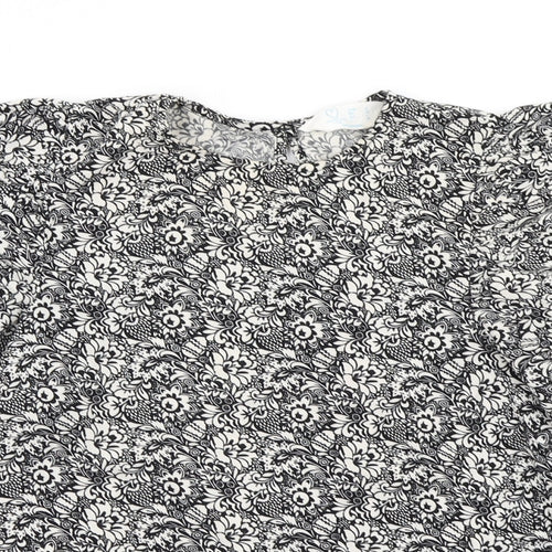 Primark Womens Black Floral  Basic Blouse Size 8
