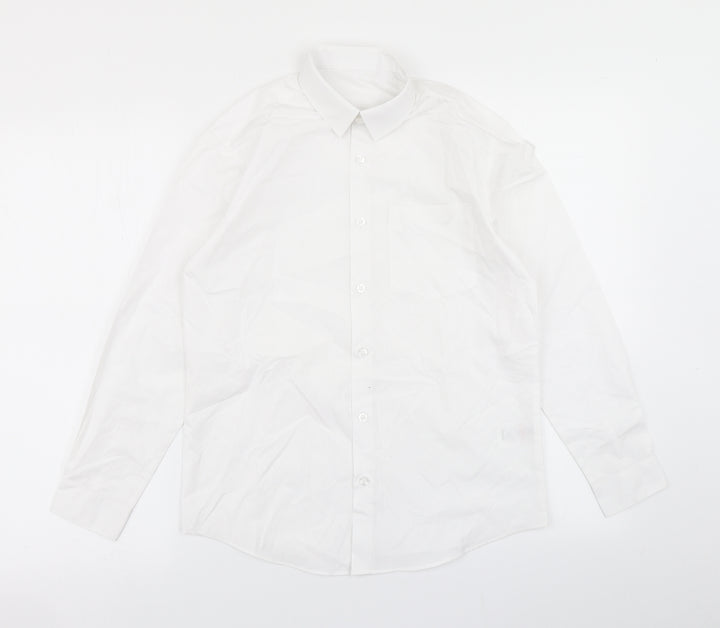 George Boys White Basic Button-Up Size 11-12 Years
