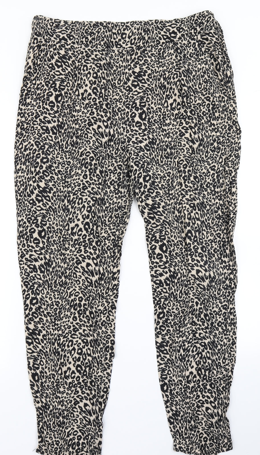 F&F Womens Brown Animal Print  Dress Pants Trousers Size 12 L24 in