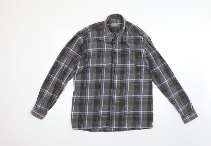 mc panthon Mens Multicoloured Check Button-Up Size M