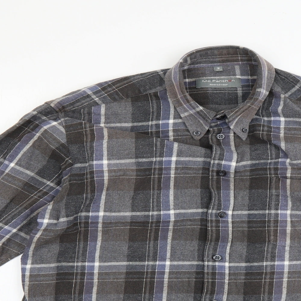 mc panthon Mens Multicoloured Check   Button-Up Size M