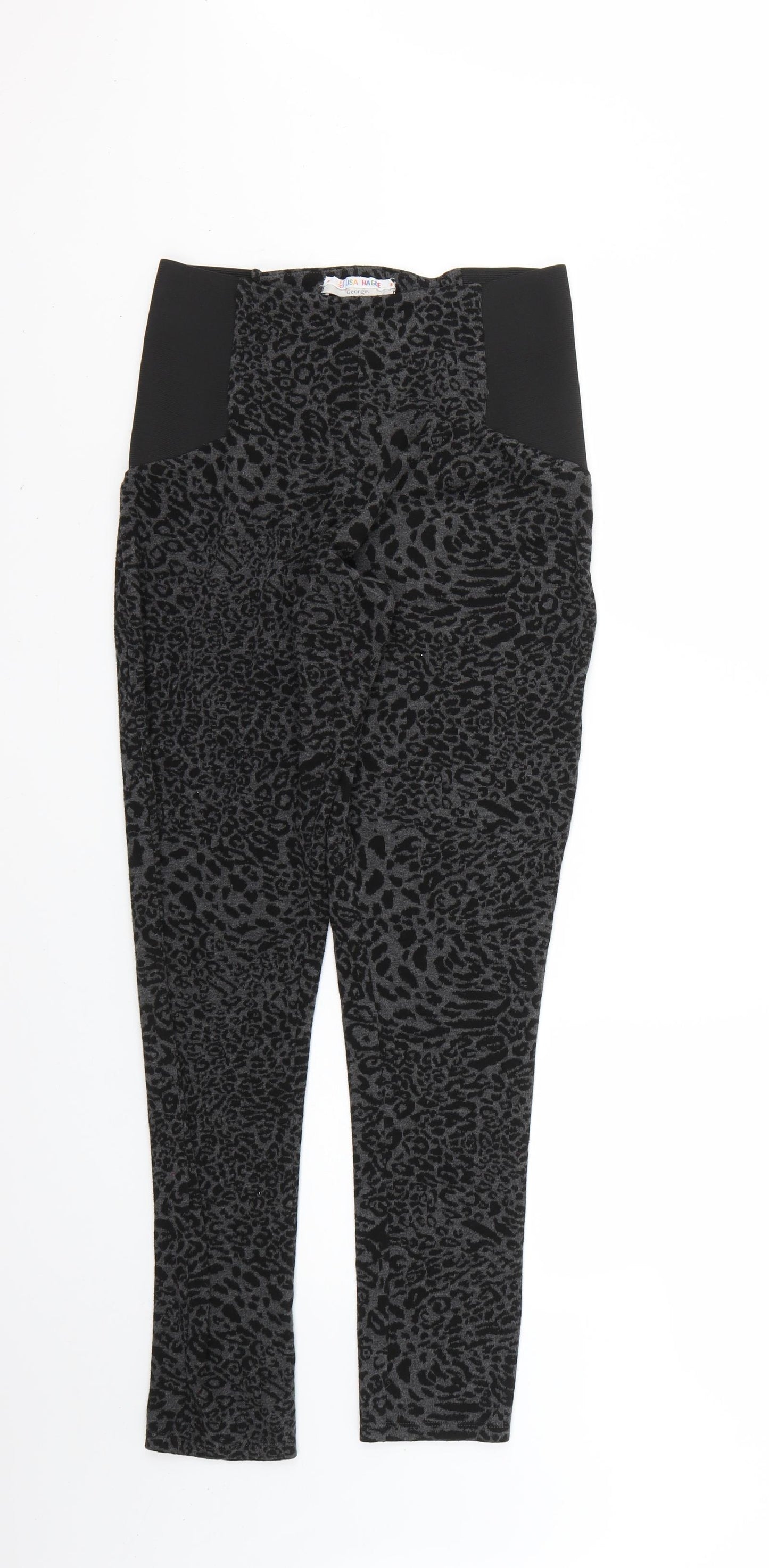 George Womens Multicoloured Animal Print  Cropped Leggings Size 14 L24 in