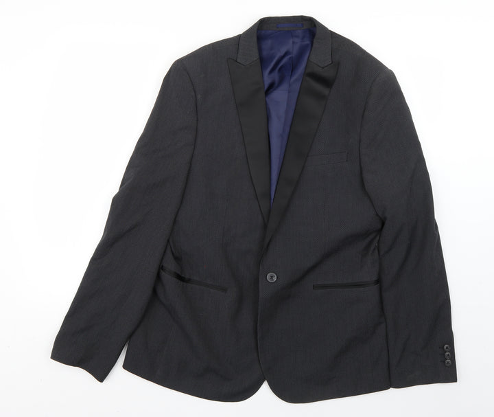 Matalan Mens Grey Argyle/Diamond Jacket Blazer