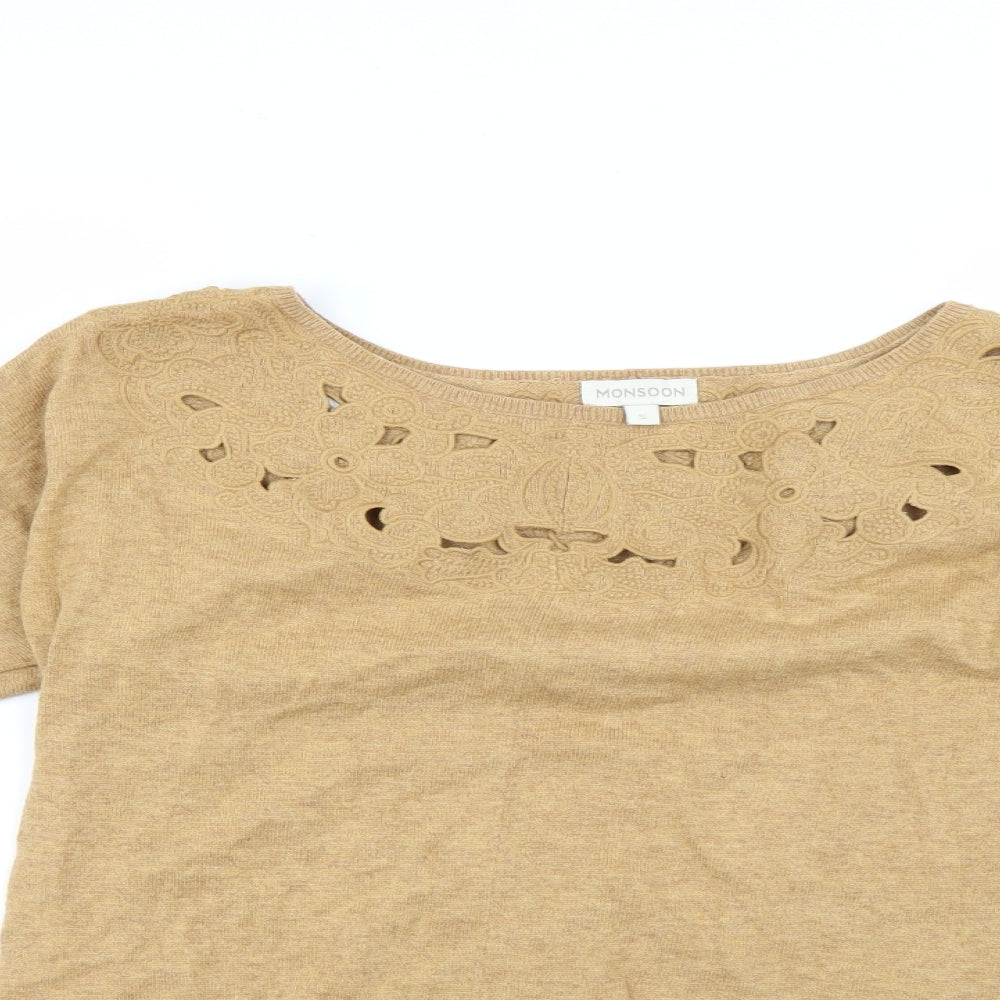 Monsoon Womens Brown   Pullover Jumper Size S