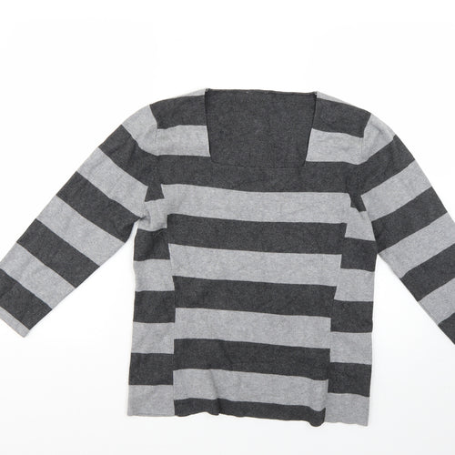 aw Womens Multicoloured Striped  Pullover Jumper Size 10