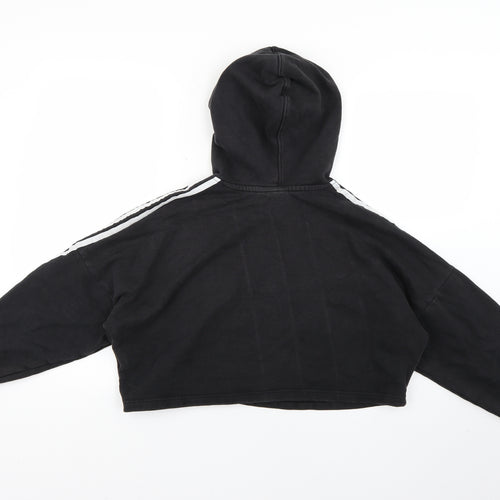 Womens Black Striped  Pullover Hoodie Size 6