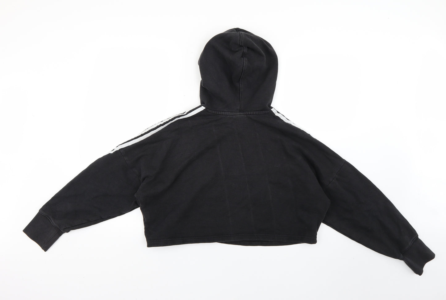 Womens Black Striped  Pullover Hoodie Size 6