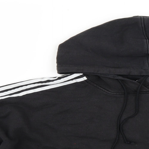 Womens Black Striped  Pullover Hoodie Size 6