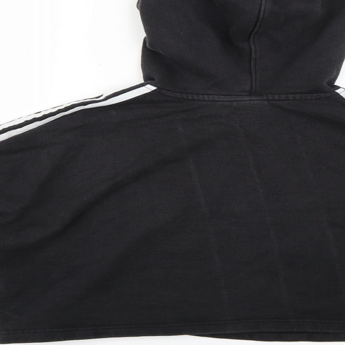 Womens Black Striped  Pullover Hoodie Size 6
