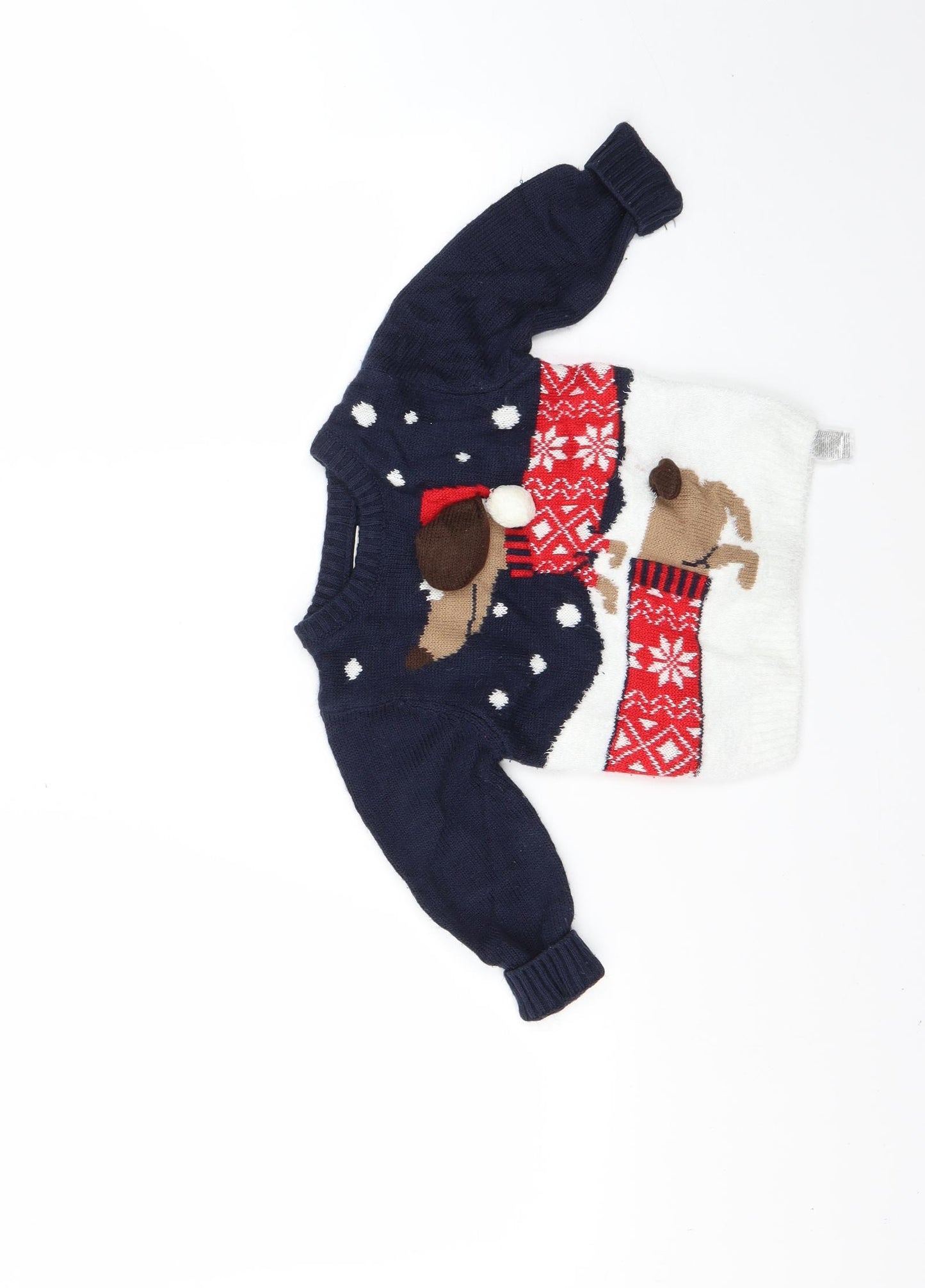 F&F Boys Multicoloured Geometric  Pullover Jumper Size 2-3 Years