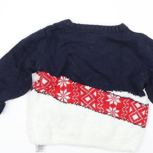 F&F Boys Multicoloured Geometric  Pullover Jumper Size 2-3 Years