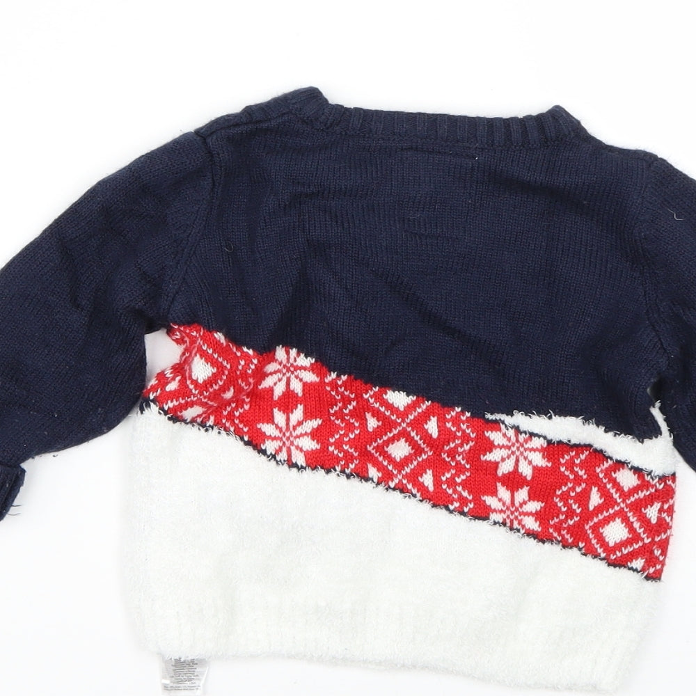 F&F Boys Multicoloured Geometric  Pullover Jumper Size 2-3 Years