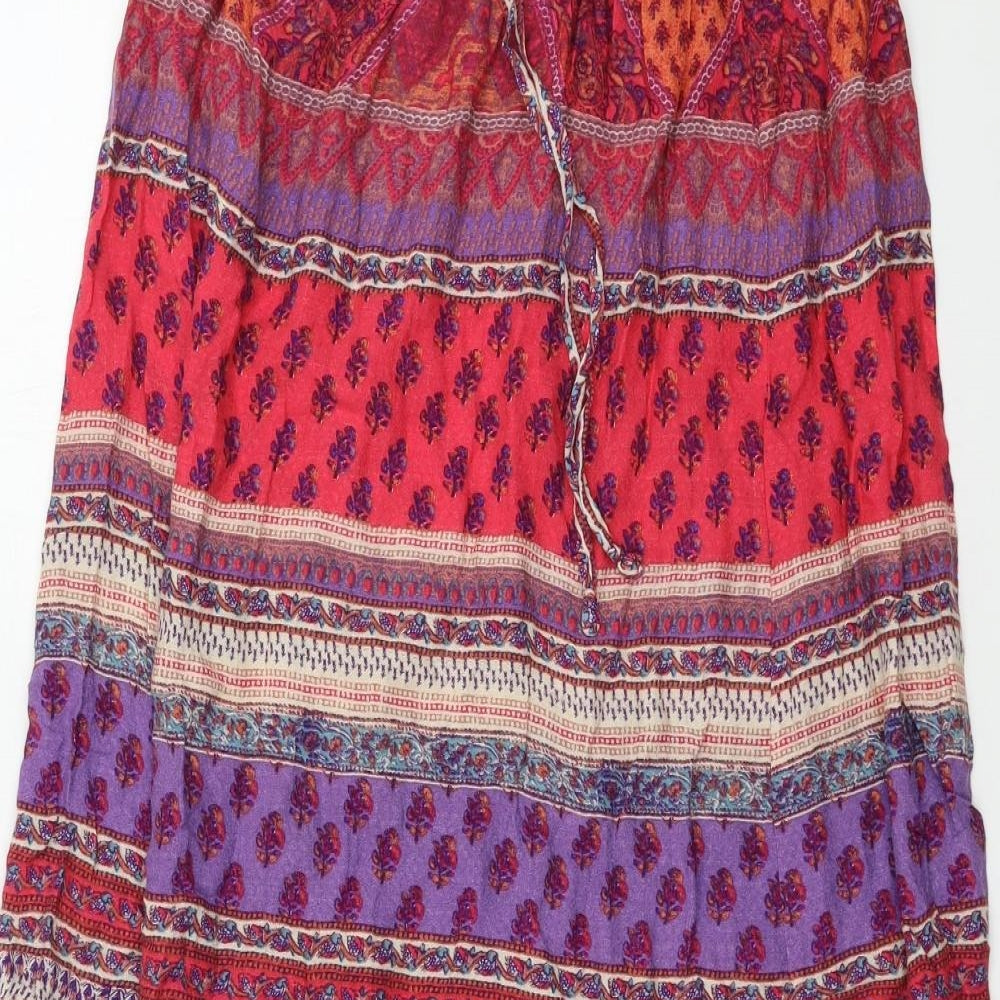 New Look Womens Pink Geometric  Maxi Skirt Size 6