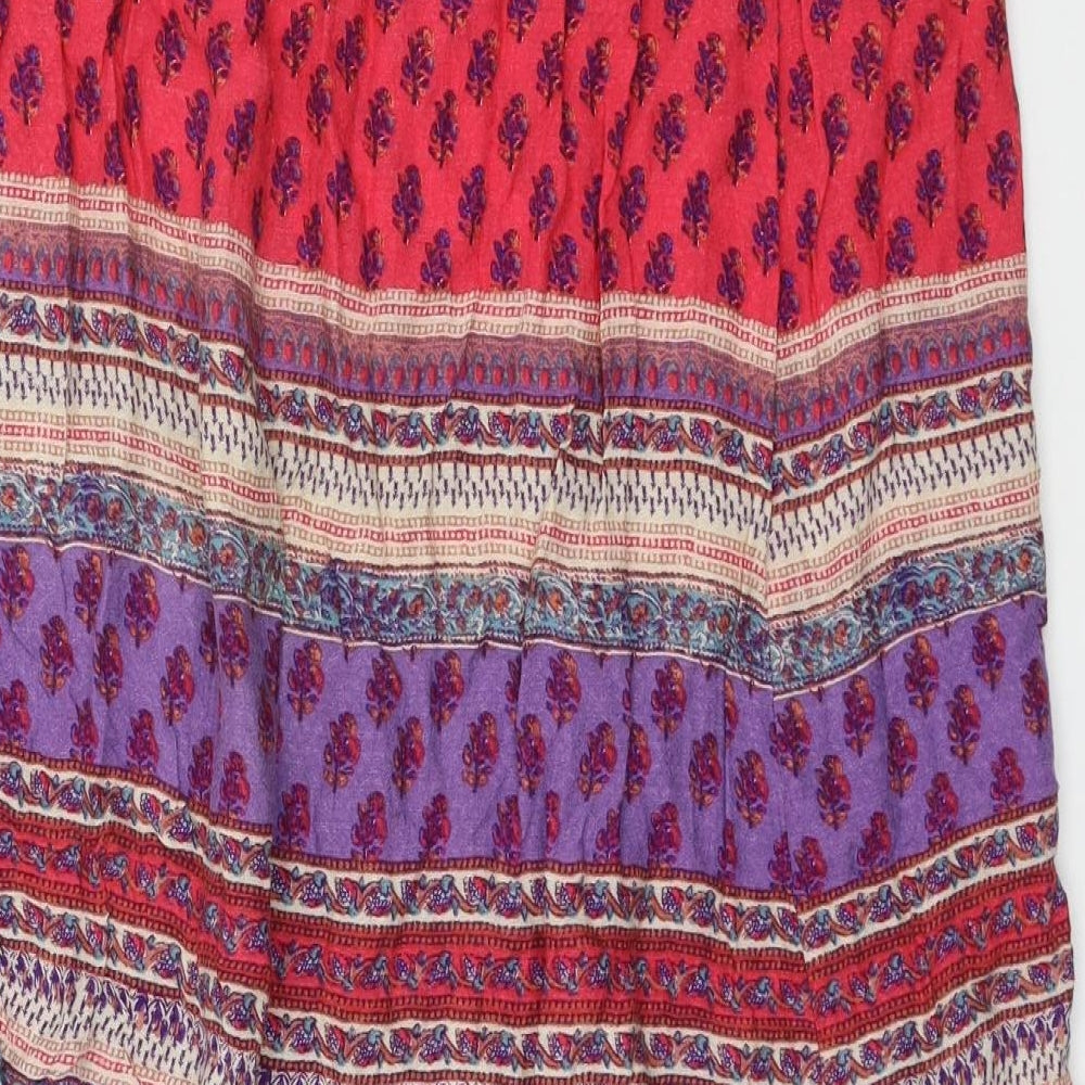 New Look Womens Pink Geometric  Maxi Skirt Size 6