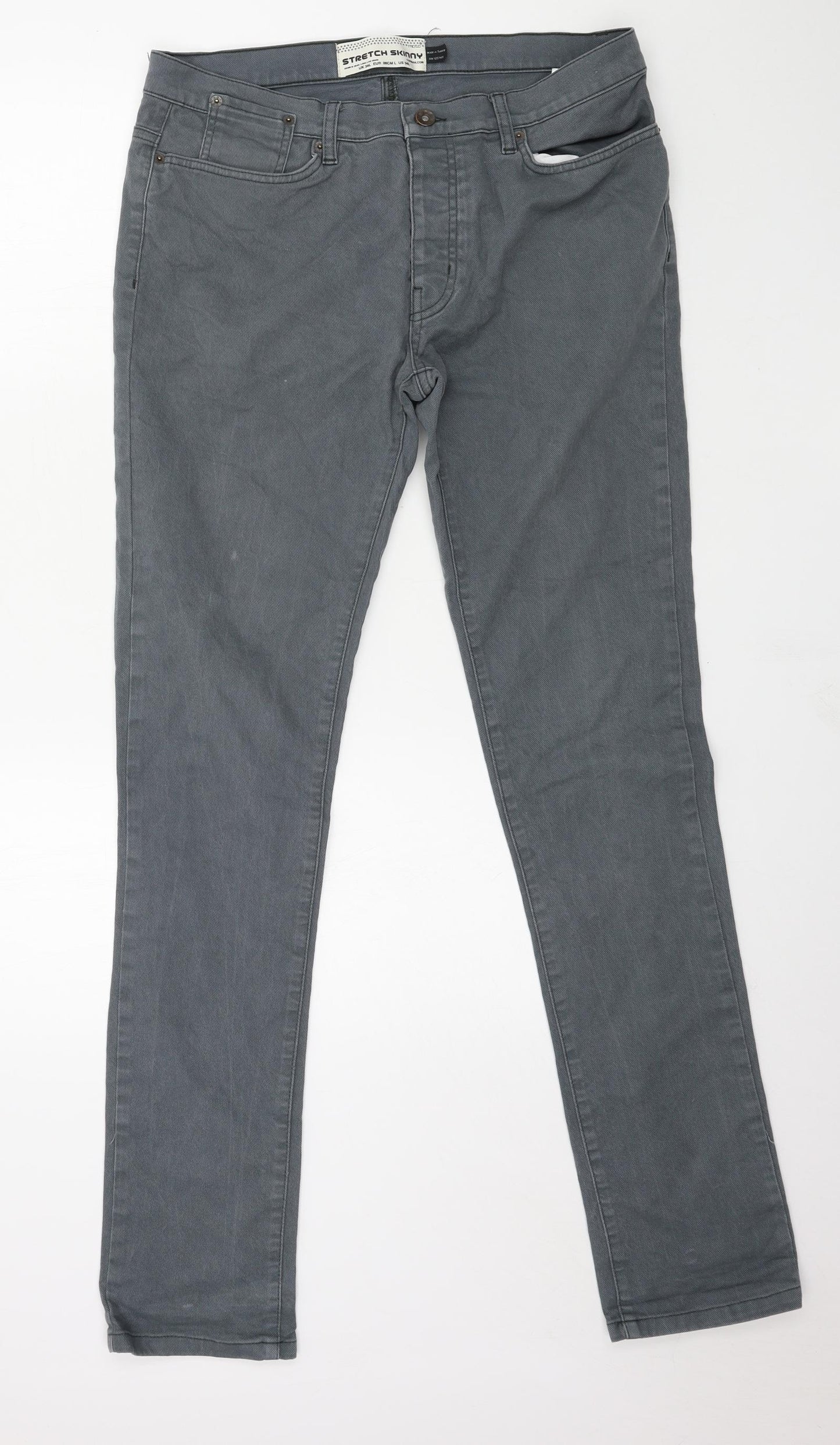 Topman Mens Blue  Denim Straight Jeans Size 34 in L33 in