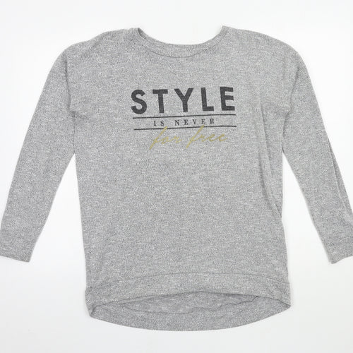 New Look Womens Grey  Jersey Pullover Sweatshirt Size 6  - Style