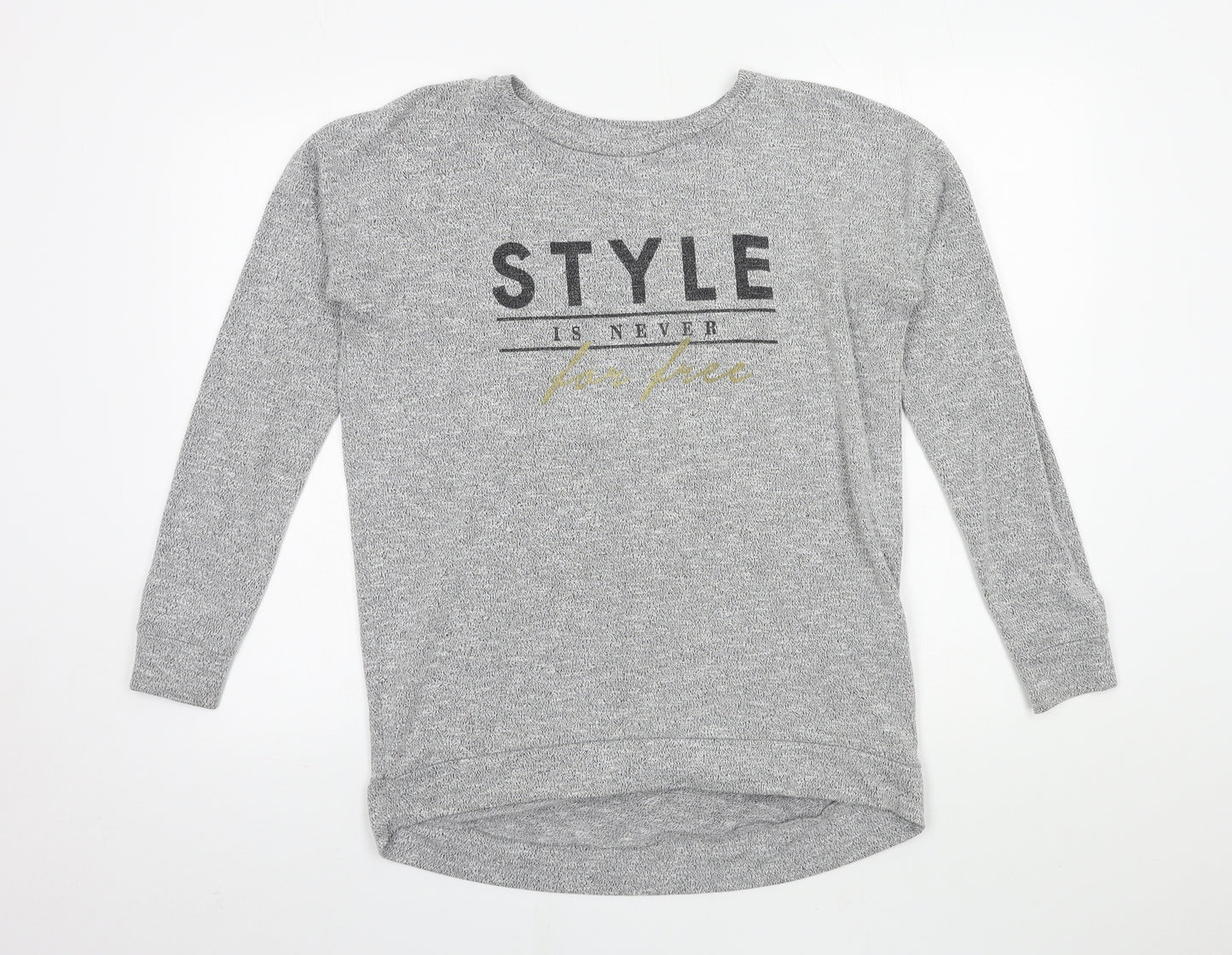 New Look Womens Grey  Jersey Pullover Sweatshirt Size 6  - Style