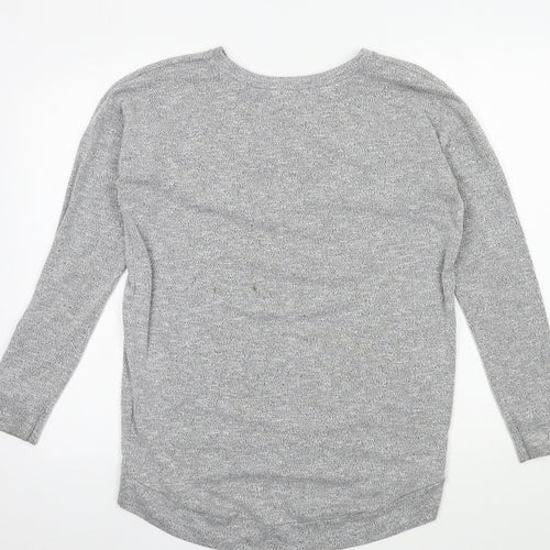 New Look Womens Grey  Jersey Pullover Sweatshirt Size 6  - Style