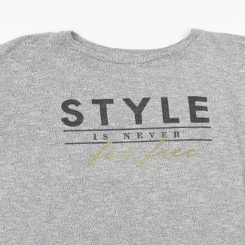 New Look Womens Grey  Jersey Pullover Sweatshirt Size 6  - Style