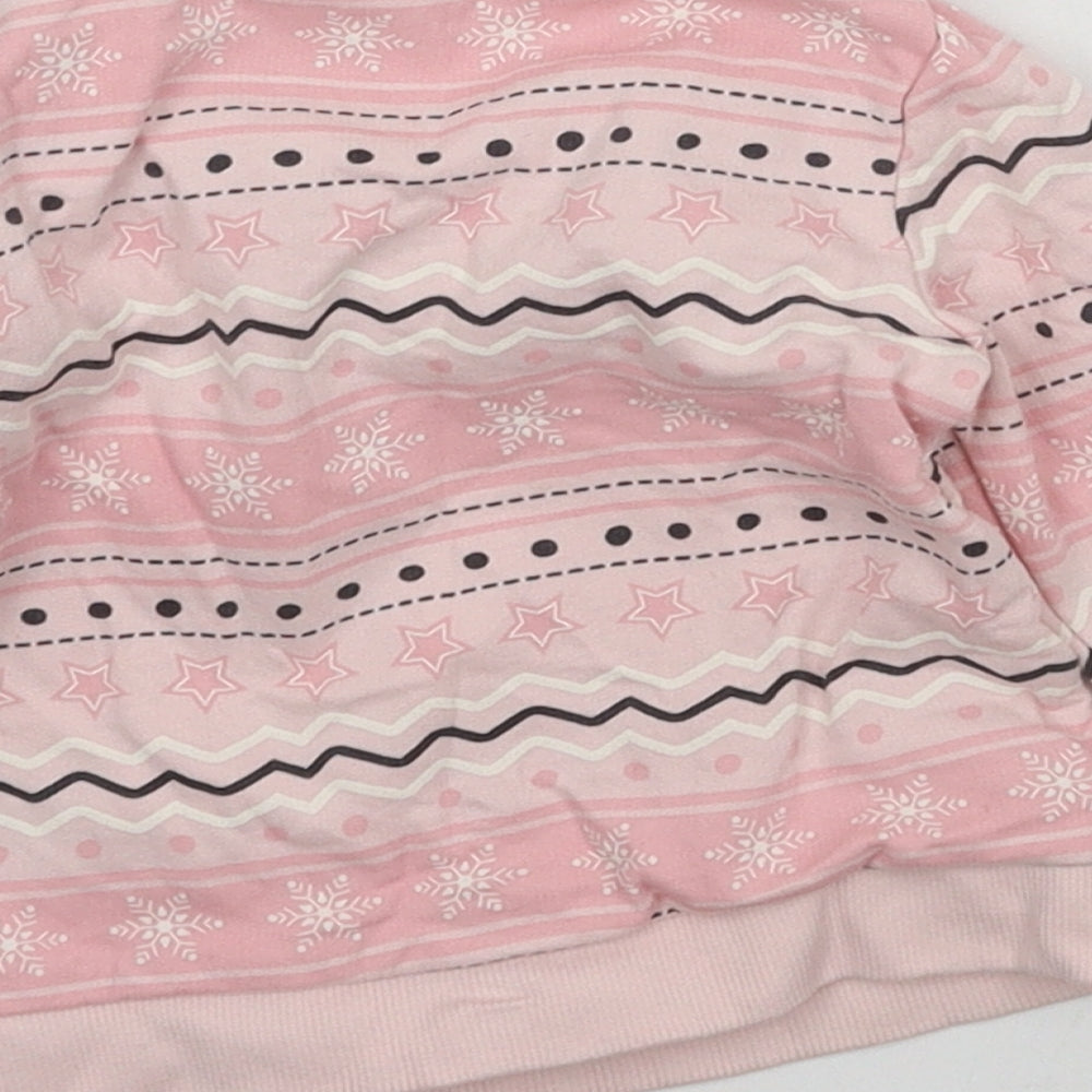 So Cute Girls Pink Geometric Jersey Pullover Jumper Size 9-12 Months