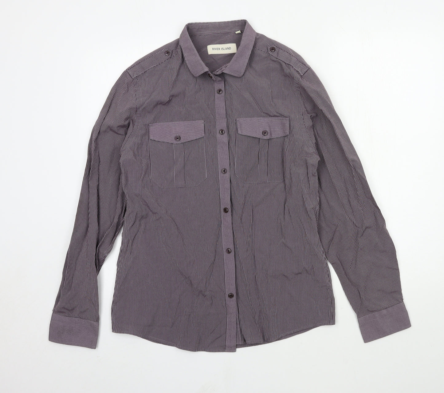 River Island Mens Purple    Button-Up Size M