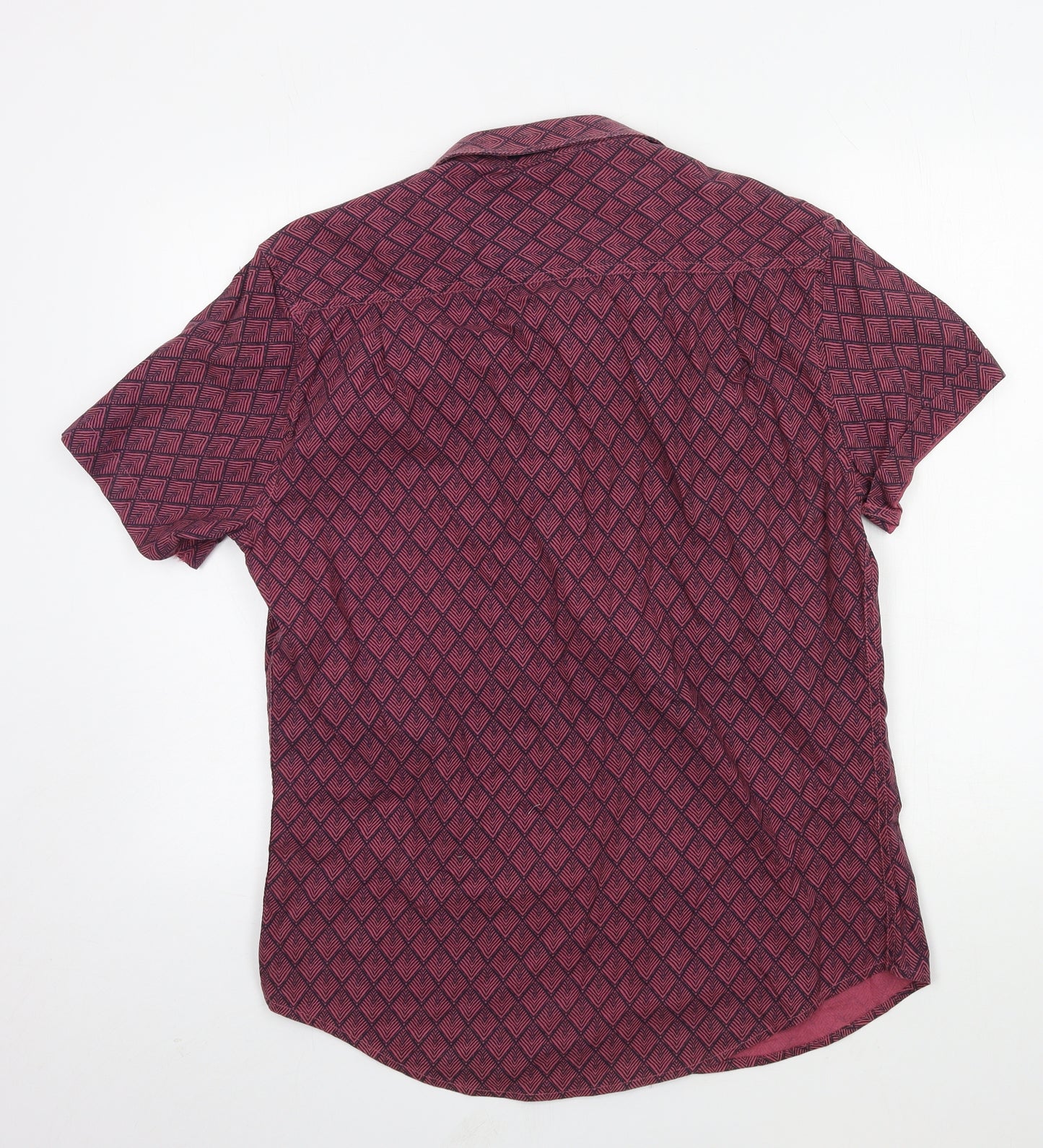 Burton Mens Pink Geometric   Button-Up Size M