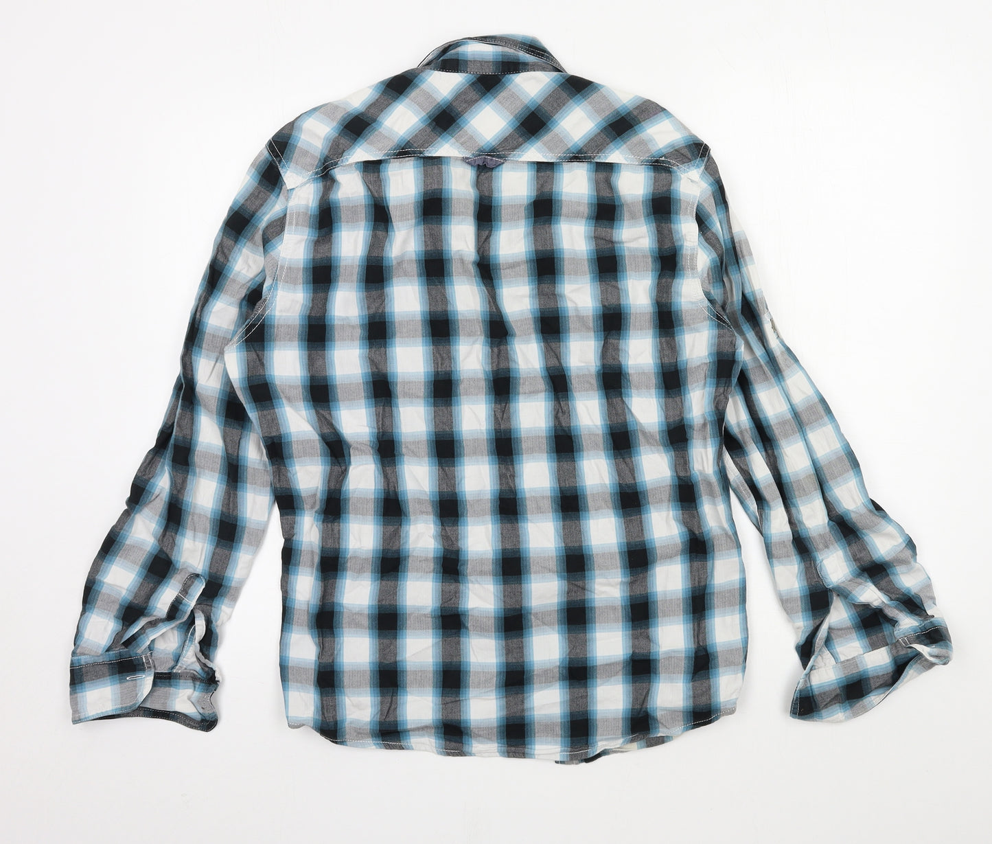 Angelo Litrico Mens Black Check   Button-Up Size M