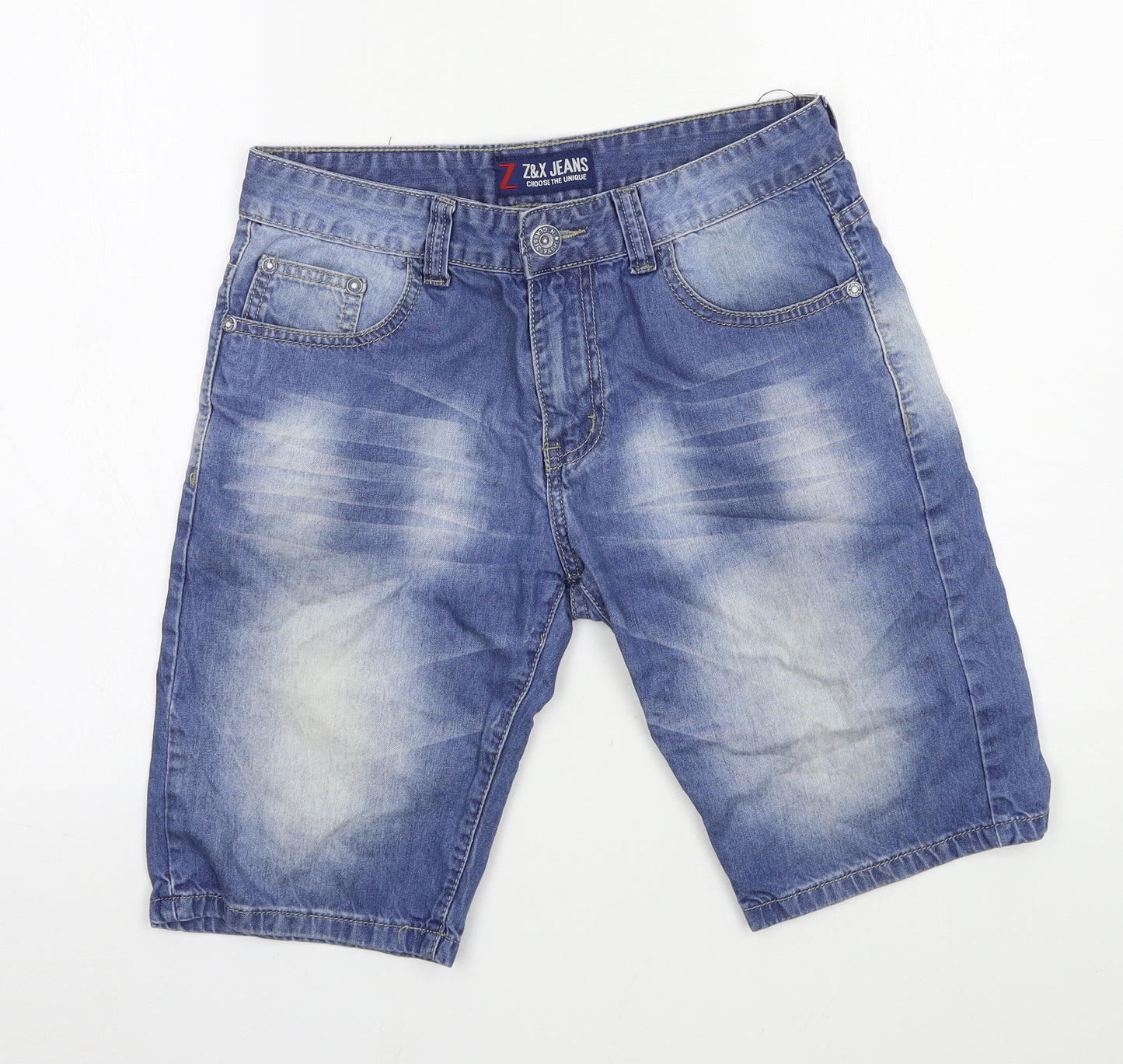 Z&X Mens Blue  Denim Bermuda Shorts Size 30 in