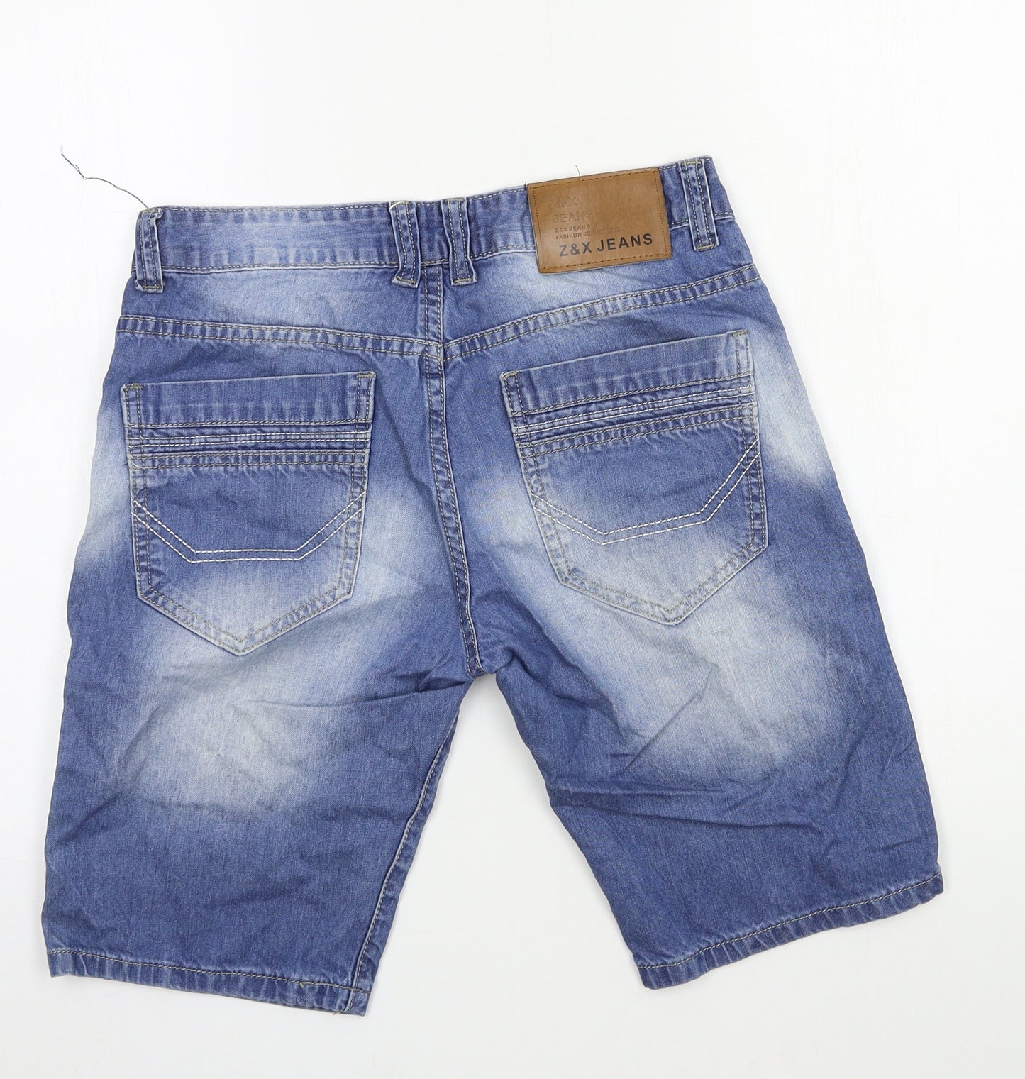 Z&X Mens Blue  Denim Bermuda Shorts Size 30 in