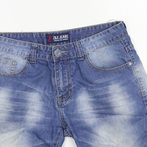 Z&X Mens Blue  Denim Bermuda Shorts Size 30 in