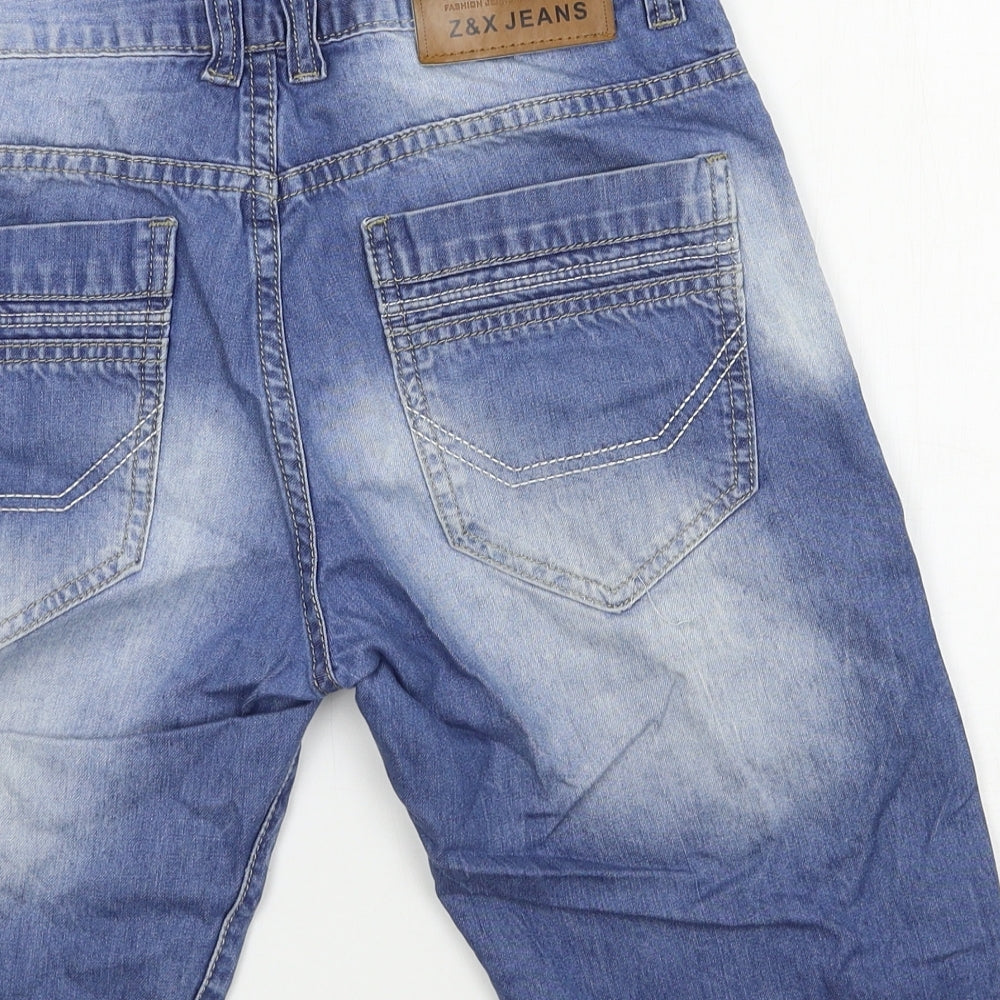 Z&X Mens Blue  Denim Bermuda Shorts Size 30 in
